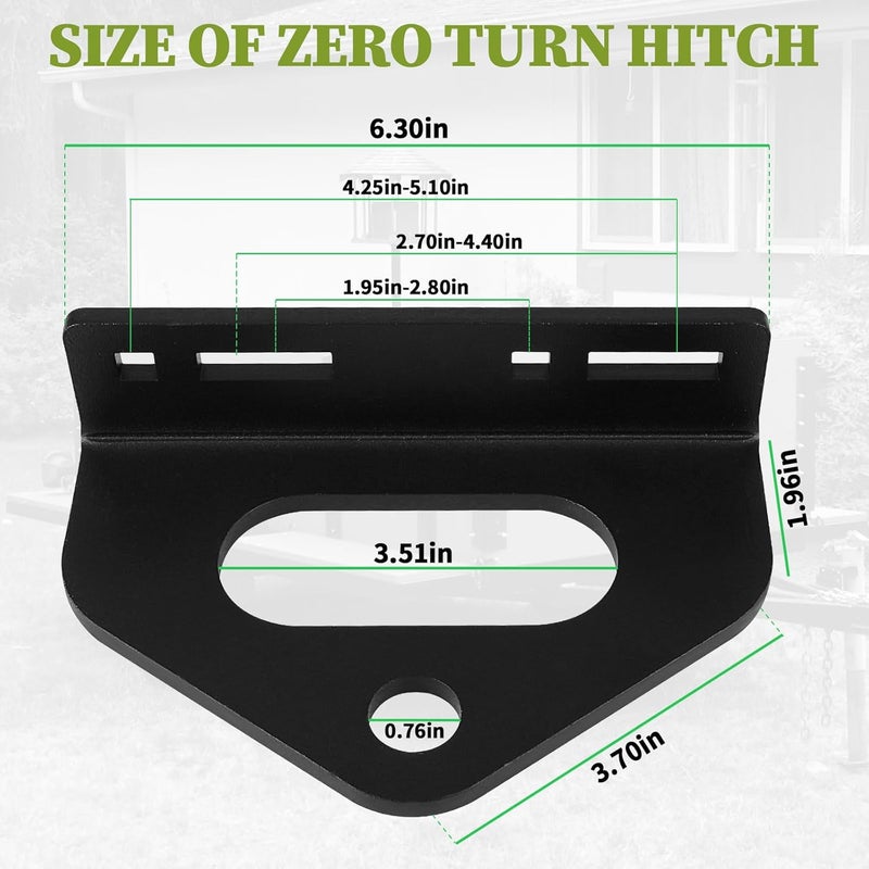 Pulems Zero Turn Lawn Mower Trailer Hitch, Trailer Hitch Fit for Craftsman, John Deere, Cub Cadet, Exmark, Toro etc Lawn Mower, Tractor, Trailers, Golf Cart, ATV - Zero Turn Mower Accessories TowHitch Kit - Image 2